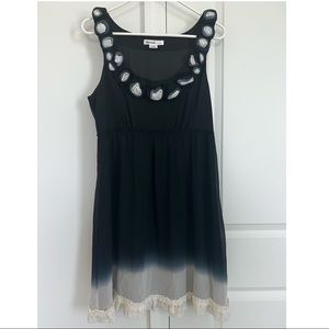 Kensie Black Dip-Dye Dress